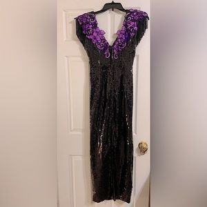 Fully beaded, full length Alyce Designs formal dress.
